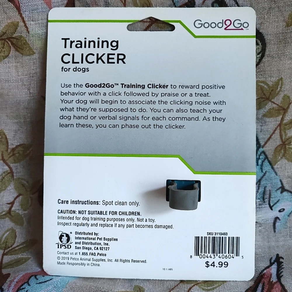 Obedience Class Training Wrist Clicker Good2Go for Noise Sensitive Dog Ears NIP